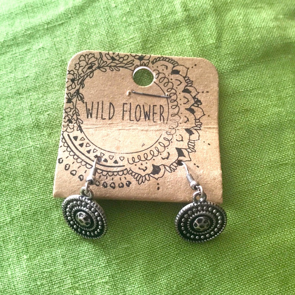 Wild Rose Silver-tone Pierced Earrings